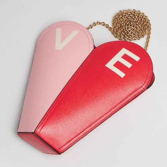 Gucci Red/Pink Leather And Python Valentines Day Small Heart Bag - Picture 3 of 8